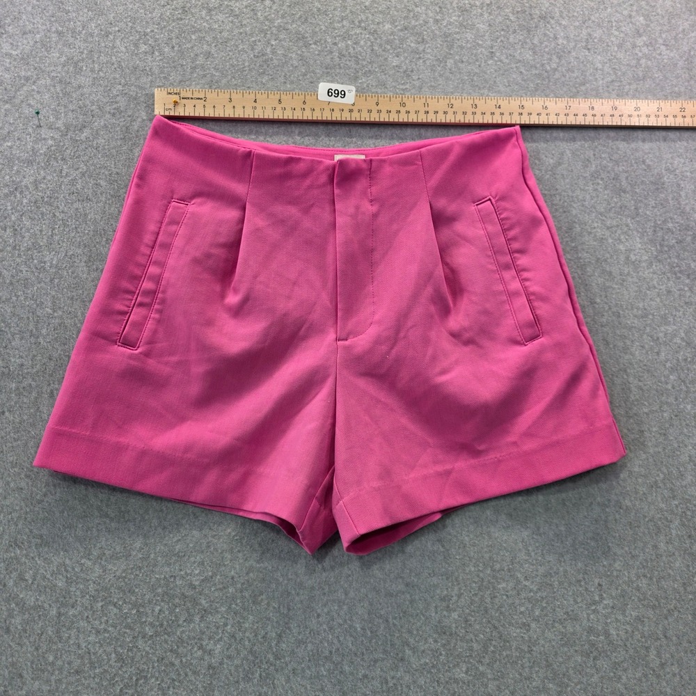 A‎ New Day Womens Pink High Rise Stretch Dress Shorts Size 8 Pleated Front
